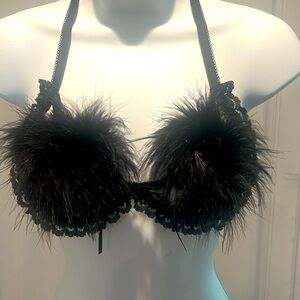 🔥Sexy faux fur bra with lace accents Sz. small